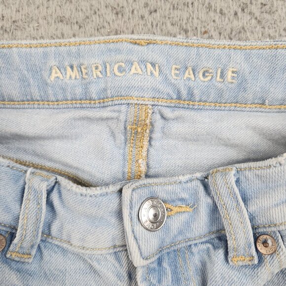 American Eagle Jeans Womens 4 Blue Curvy Mom Jean Distressed Stretch High Waist - Picture 13 of 13